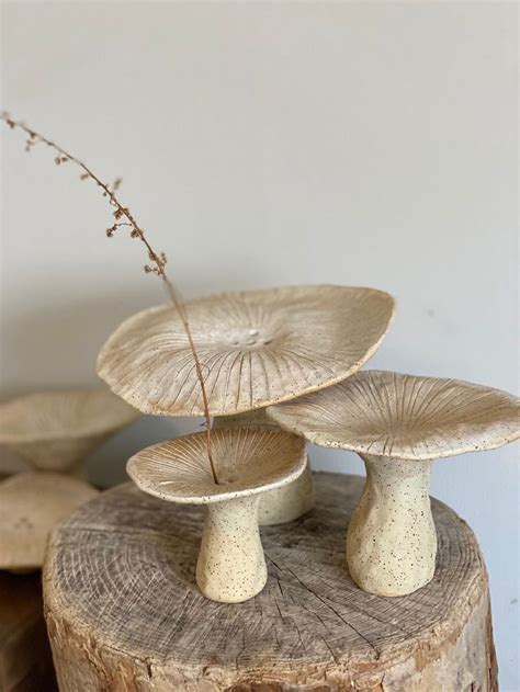 Made To Order Handmade Ceramic Wabi Sabi Ikebana Mushroom Vases By Bidu