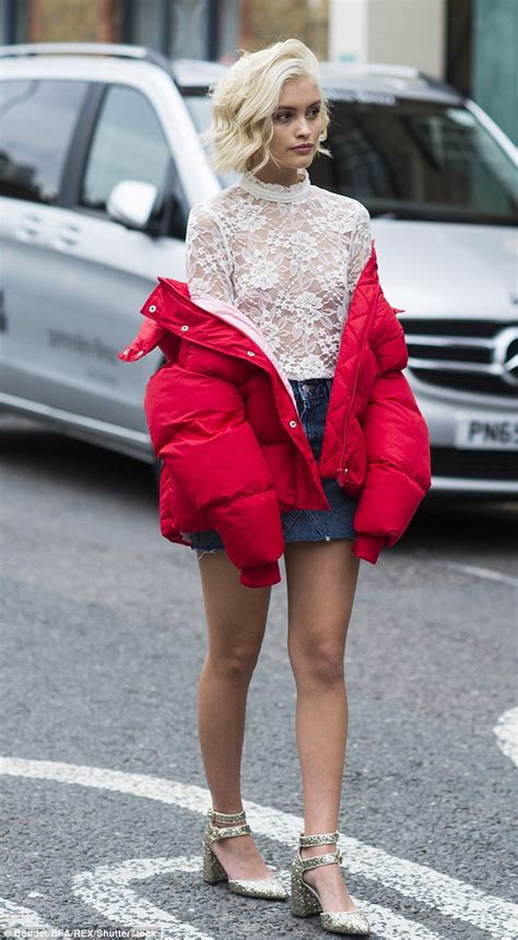 Neighbours Star Sarah Ellen Goes Braless In A Sheer Lace Top At London Fashion Week Daily Mail