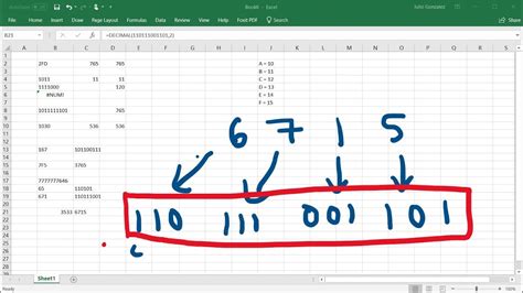 Number System Conversions With Excel Binary Decimal Octal