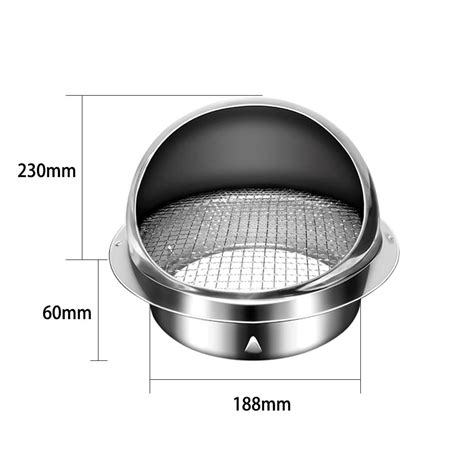 Jingt Stainless Steel Round Brushed Bull Nosed External Extractor Wall