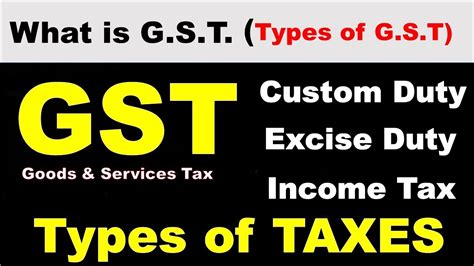 What Is G S T Custom Duty Excise Duty Income Tax Types Of Taxes