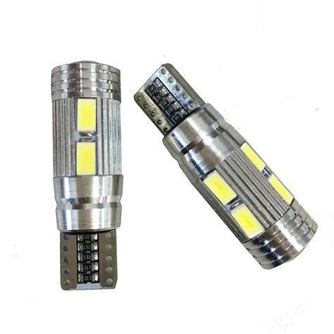 2pcs T10 10 Smd 5630 Led Canbus Auto Wedge Lamp 192 194 168 W5w 10smd