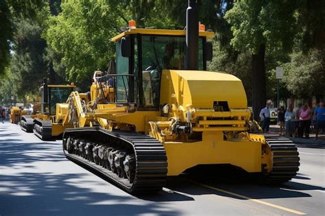 Efficient Motor Grader For Pavement Repair Premium Ai Generated Image