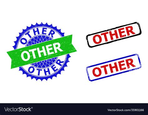 Other Rosette And Rectangle Bicolor Seals Vector Image