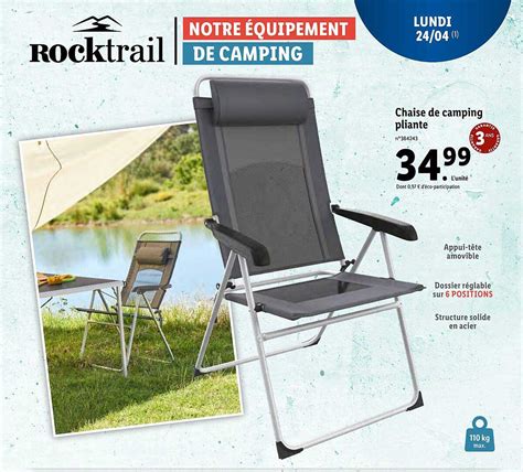 Promo Chaise De Camping Pliante Rocktrail Chez Lidl Icatalogue Fr