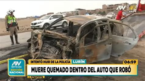 Delincuente Roba Auto Y Muere Calcinado Tras Choque Con Un Tráiler En Lurín Infobae