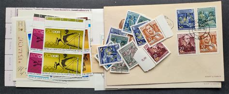 Ddr Lot Einzelmarken Einheiten Kleine Postf Gest Bogenteile Viele