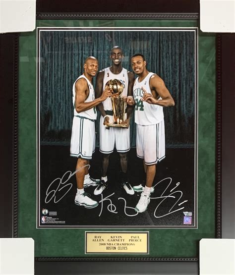 Paul Pierce Kevin Garnett Ray Allen Triple Autographed Boston