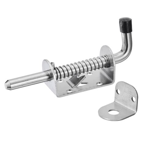 Barrel Bolt Latch 1 Pack 10x128mm Stainless Steel Spring Loaded Gate Latch Pin With Keeper