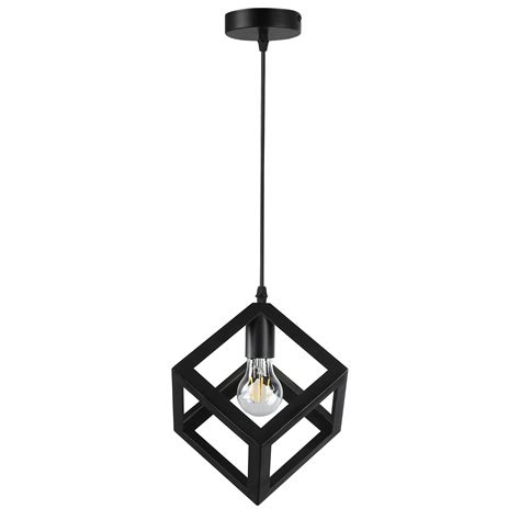 Lampa sufitowa wisząca 1m żyrandol LED E27 oprawa LOFT SZEŚCIAN 4202