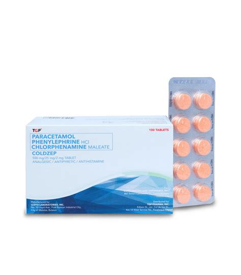 Coldzep Paracetamol Phenylephrine Hcl Chlorphenamine Maleate Mg Mg