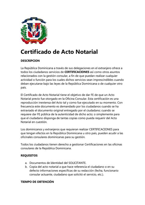 Certificado De Acto Notarial