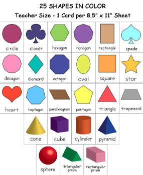 Color and Shapes Clip Art Flashcards BUNDLE for Art, Math, EFL / ESL - Full