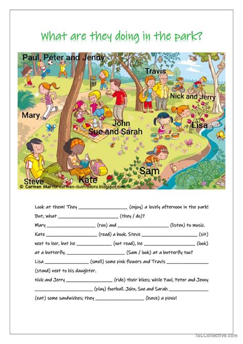 Present Continuous Worksheets Pdf
