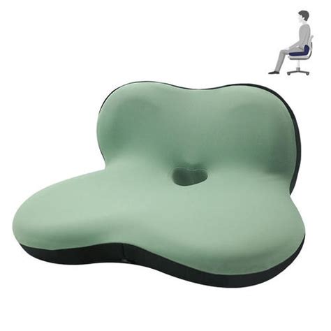 Ergonomic Memory Foam L Shape Seat Cushion Blue Gray Moustache