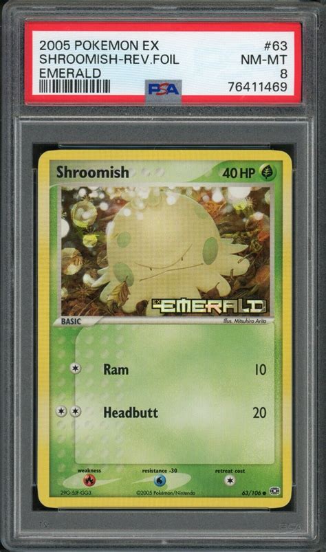 Pokemon Psa Nm Mt Ex Emerald Reverse Holo Shroomish Md Ebay