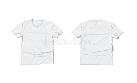 Blank White T-shirt Mockup Flat Lay, Front and Back, Isolated Stock ...