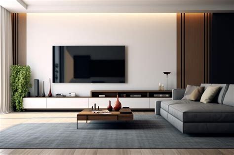 Premium AI Image | Simple and uncluttered lounge boasting a minimalist ...