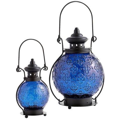 200 Ok Blue Lantern Glass Lantern Candle Lanterns