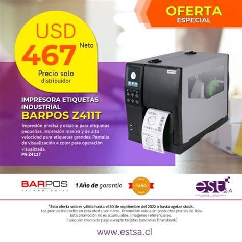 Impresora De Etiquetas Industrial Barpos Z T Estsa