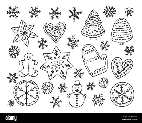 Doodle Gingerbread Vector Set Stock Vector Image And Art Alamy