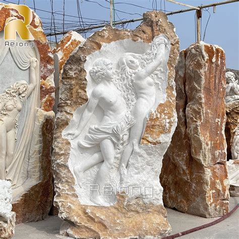 Wholesale Price Beautiful Nude Girl And Boy Marble Relief Marble