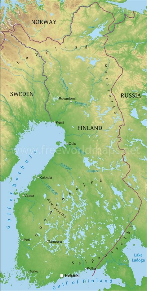 Finland Physical Map