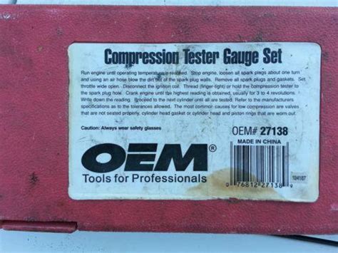 Sell Great Neck Oem 27138 Compression Tester Gauge Set In Clarksville Texas Us For Us 20 00