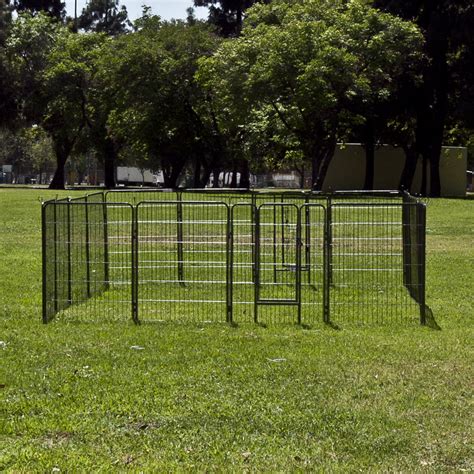 2 Large Heavy Duty 8 Panel 40" Cage Pet Dog Barrier Fence Metal PlayPen ...