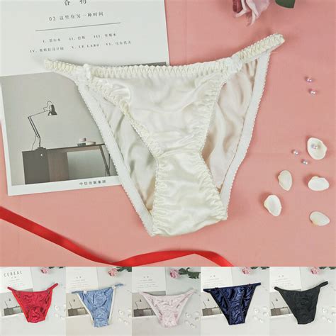 Women S Sexy Silk Satin Briefs Panties G String Lingerie Underwear Knickers EBay