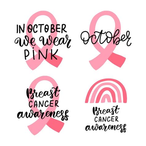 Premium Vector Breast Cancer Awareness In October We Wear Pink