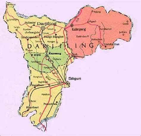 Darjeeling West Bengal Map Vanda Jackelyn