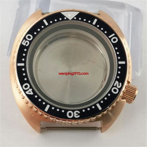 Mm Brushed Rose Gold Plated Sterile Watch Case Full Black Chapter