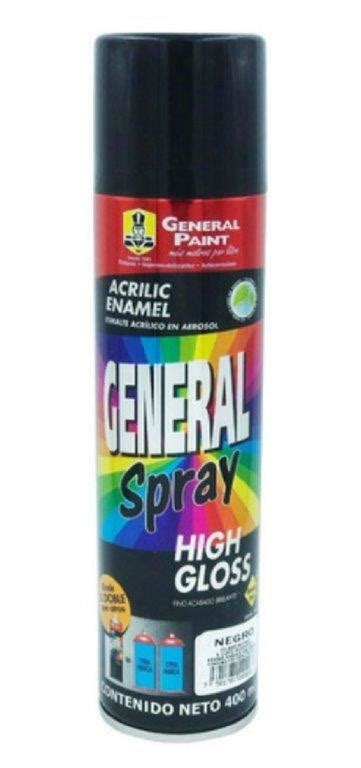 PINTURA EN AEROSOL NEGRO BRILLANTE 400ML GENERAL PAINT