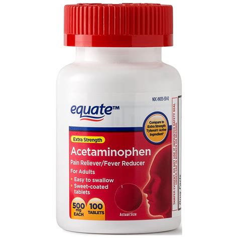 Equate Extra Strength Acetaminophen Tablets Mg Ct Walmart