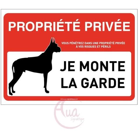 AUA SIGNALETIQUE Panneau signalisation propriété privée Attention Chien