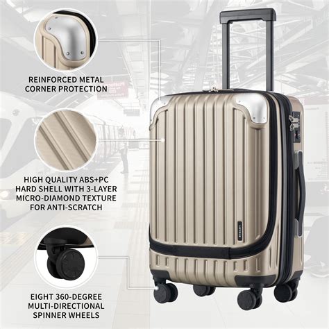 LEVEL8 Grace EXT Carry On Luggage 20â Expandable Hardside Suitcase