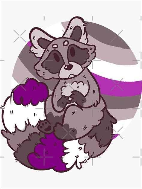 Pride Raccoon Asexual Sticker For Sale By Epoxxalypz Redbubble