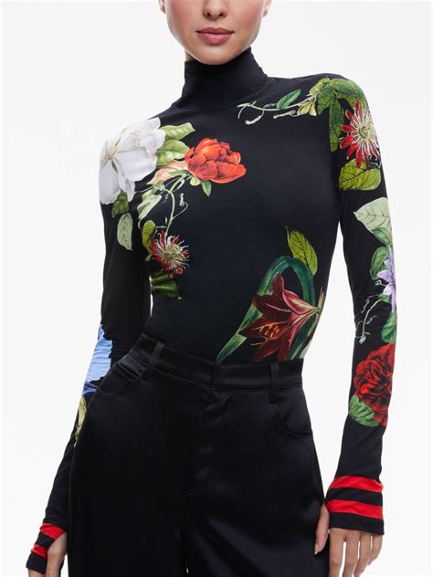 Alice Olivia Delaina Floral Print Top Farfetch