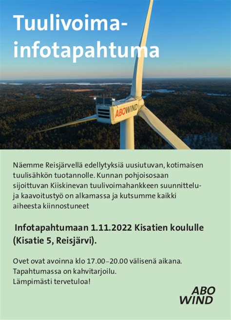 Kiiskinevan Tuulivoimahanke Reisj Rvi Abo Energy Suomi Oy