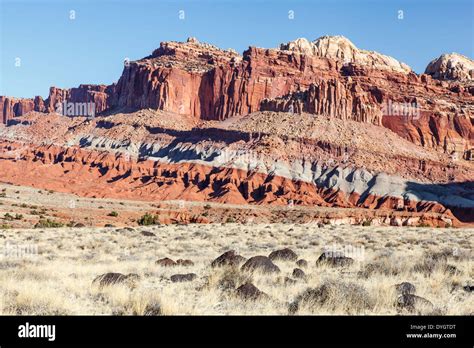 The Castle And Sandstone Formations Capitol Reef National Park Utah