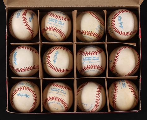 Lot Of Vintage Rawlings Oal Baseballs With Box Pristine Auction