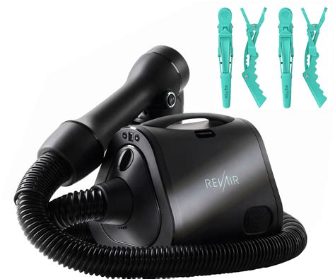 Revair Reverse Air Hair Dryer With Hair Clips Black