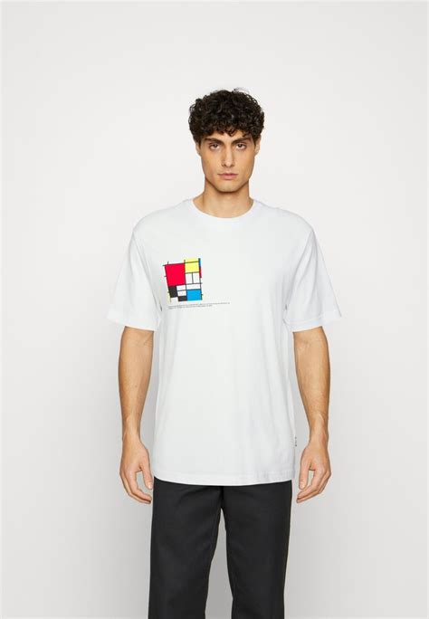 Only And Sons Onsmondrian Tee Unisex T Shirt Print Bright White Weiß