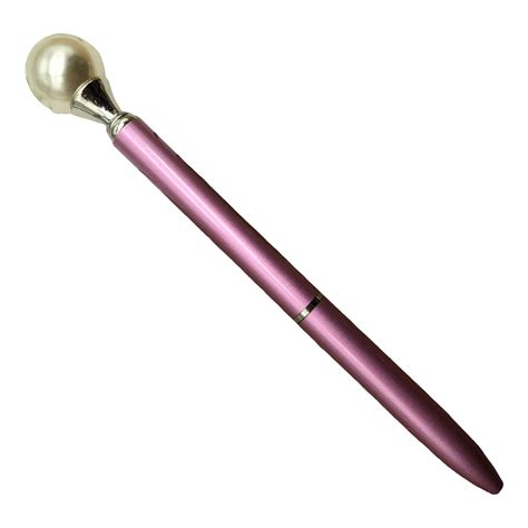 Farfi Metal Ballpoint Pen Replaceable Mm Black Refill Imitation Pearls