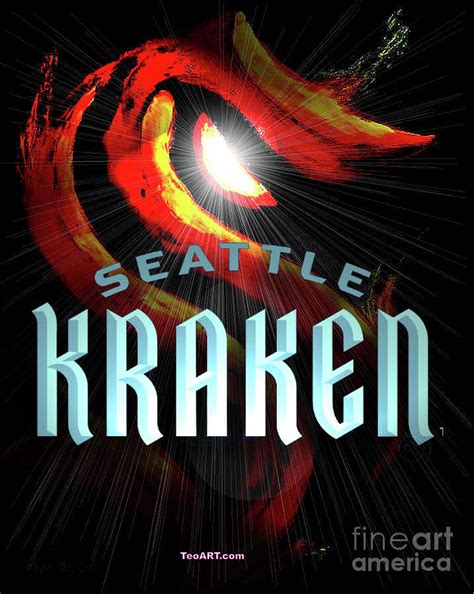 Seattle Kraken Hockey Glow Art Painting By Teo Alfonso Pixels