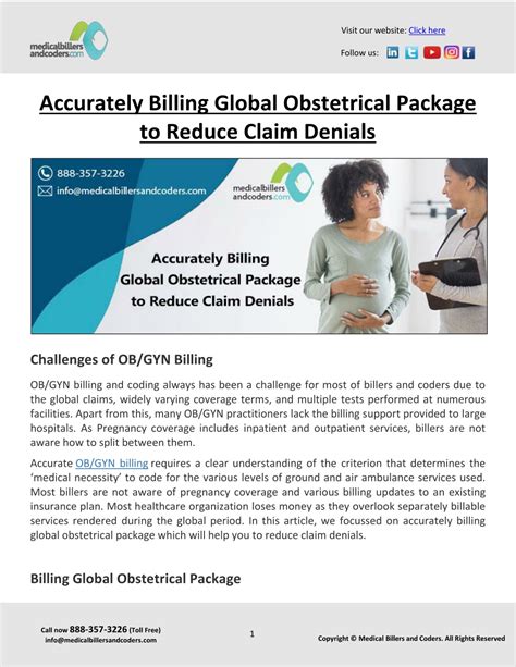 Ppt Accurately Billing Global Obstetrical Package To Reduce Claim Denials Powerpoint