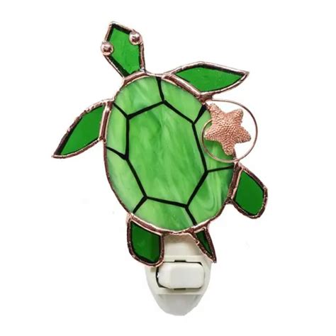 Stained Glass Sea Turtle Nightlight Backyard Birds