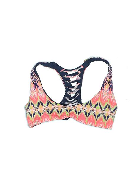 Tini Bikini Chevron Herringbone Pink Swimsuit Top Size S 76 Off