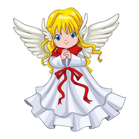 Dessin Anim Mignon D Un Ange Vecteur Premium